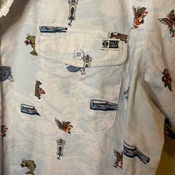 Salty Crew Bonzarelly Blue Icon Short Sleeve Button Up - Picture 6 of 8